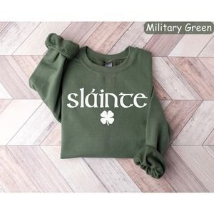 Slainte St Patricks Day St Paddys Day Slainte Shamrock Irish Sweater